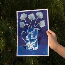Load image into Gallery viewer, A4 &#39;Blue Herons on Jug&#39; Print
