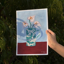 Load image into Gallery viewer, A4 -  Teal Herons on Jug 02 Print
