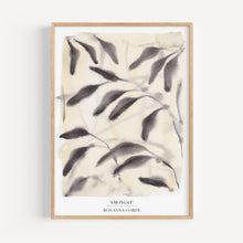 Load image into Gallery viewer, A4 - &#39;Amongst&#39; Beige Yellow &amp; Charcoal Grey Leaf Print
