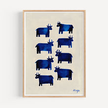 Load image into Gallery viewer, A3 - Blue Cow Print
