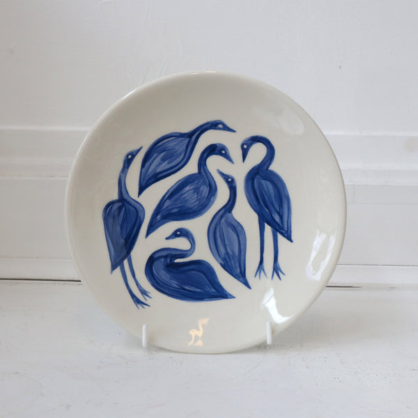Hand Painted Blue Ducks Plate