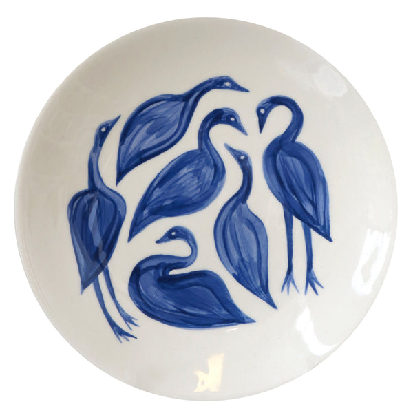 Hand Painted Blue Ducks Plate