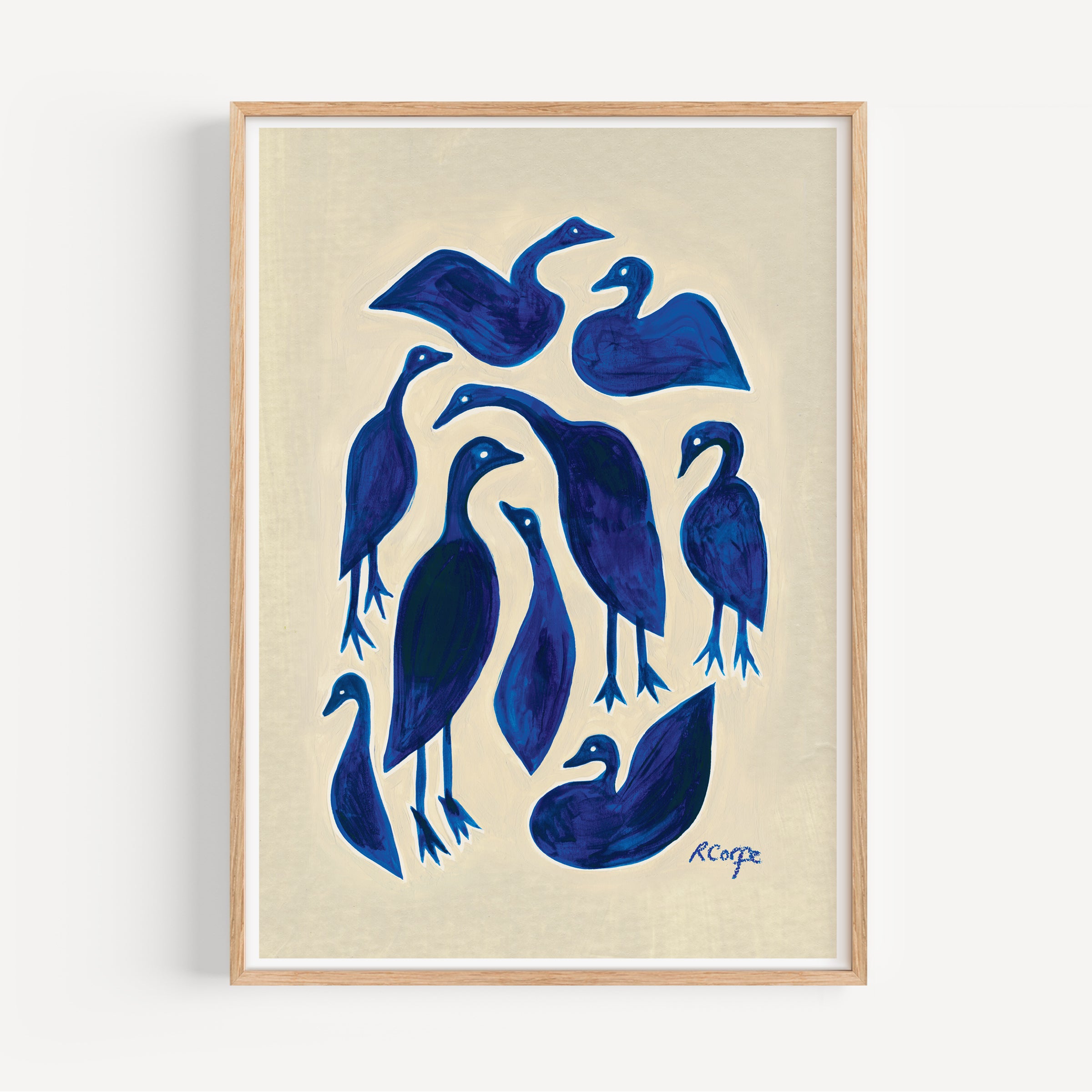 Blue Ducks Art Print