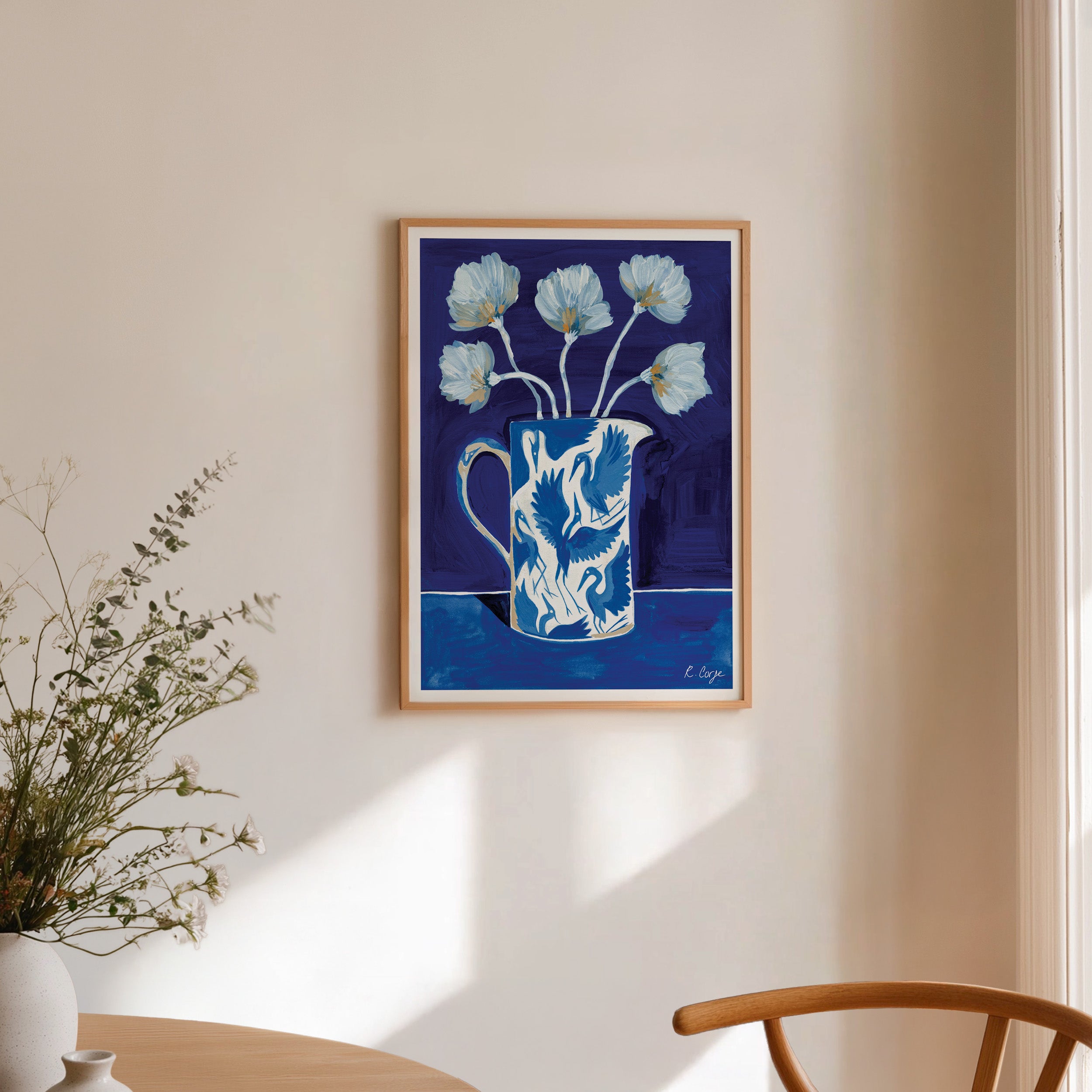 Blue Herons Jug Art Print