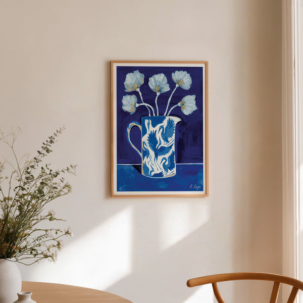 Blue Herons Jug Art Print