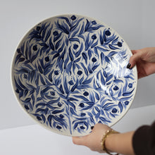 Load image into Gallery viewer, Hand Painted Pomegranate Large Serving Bowl - Deep Blue
