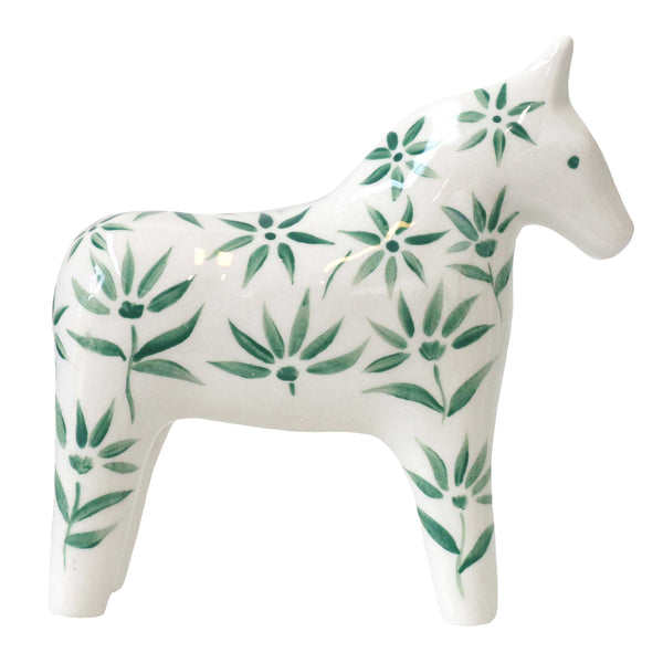 Hand Painted Ceramic Swedish Dala Horse Figure