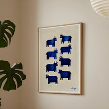 Load image into Gallery viewer, A1 - &#39;Moo&#39; Blue Cow Print
