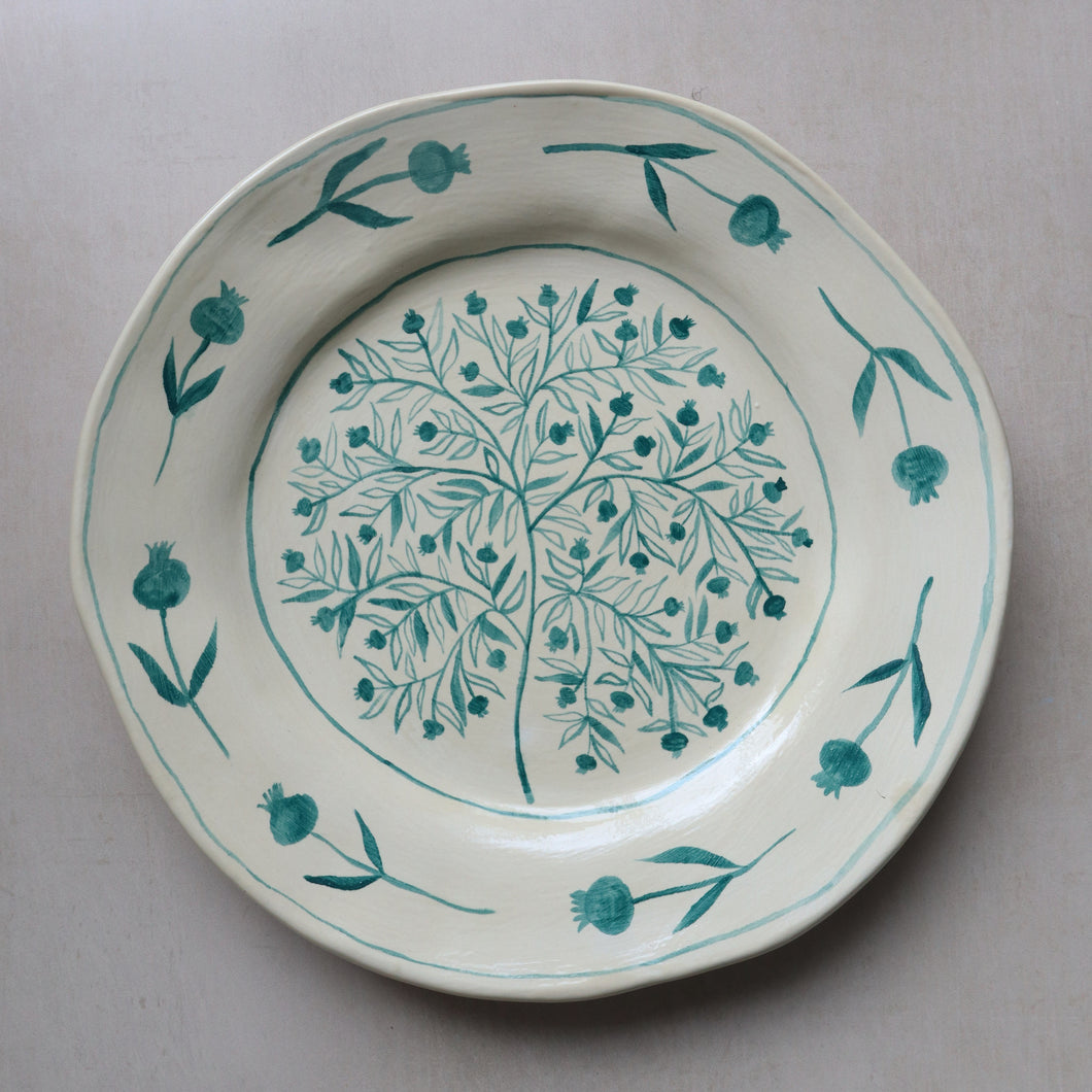 Pomegranate Plate - Forest Green