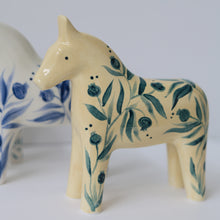 Load image into Gallery viewer, Hand Painted Ceramic Dala Horse - Green Pomegranates
