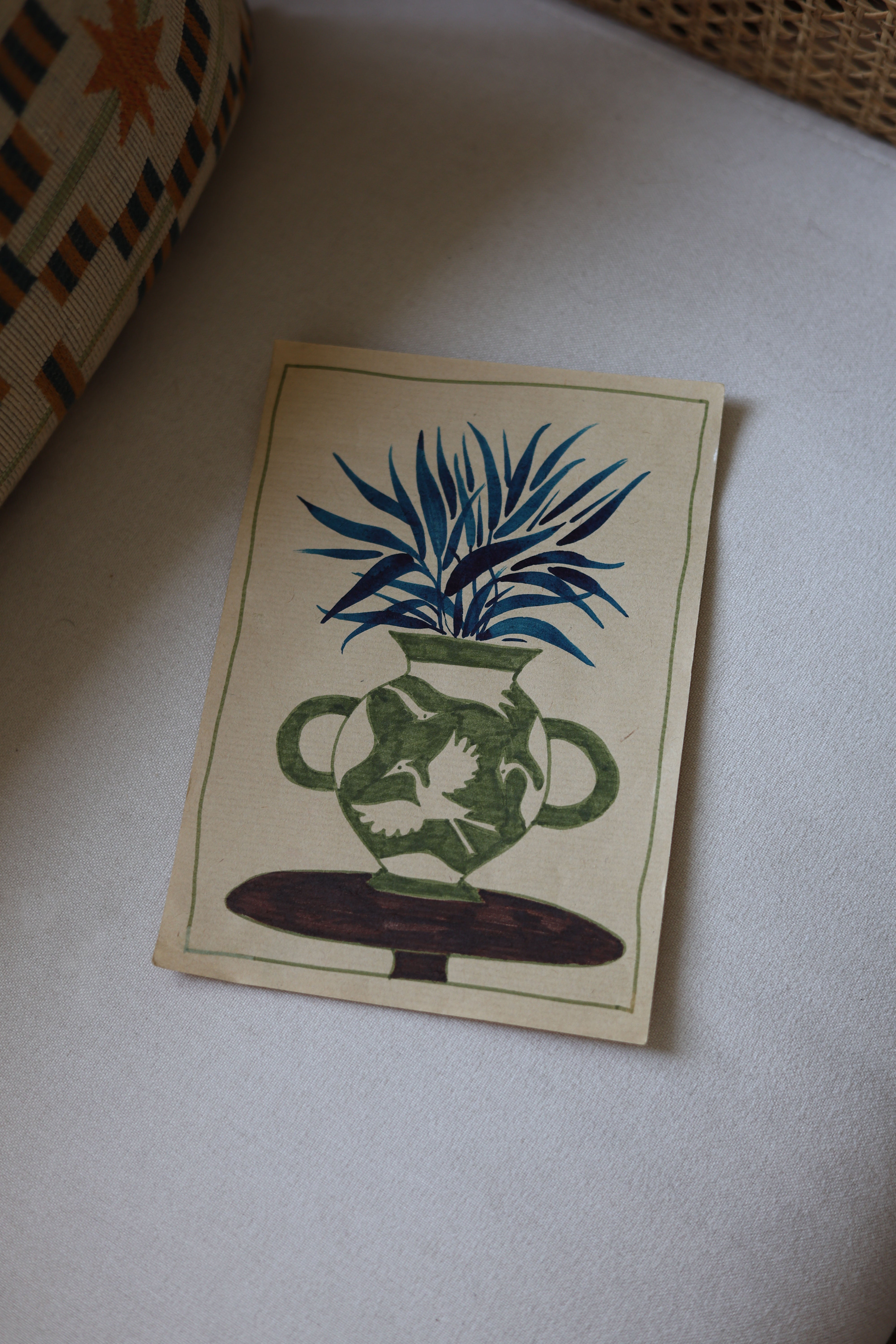 Green Herons Vase