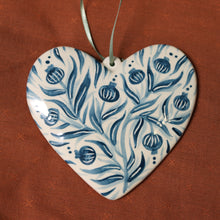 Load image into Gallery viewer, Hand Painted Ceramic Heart Ornament
