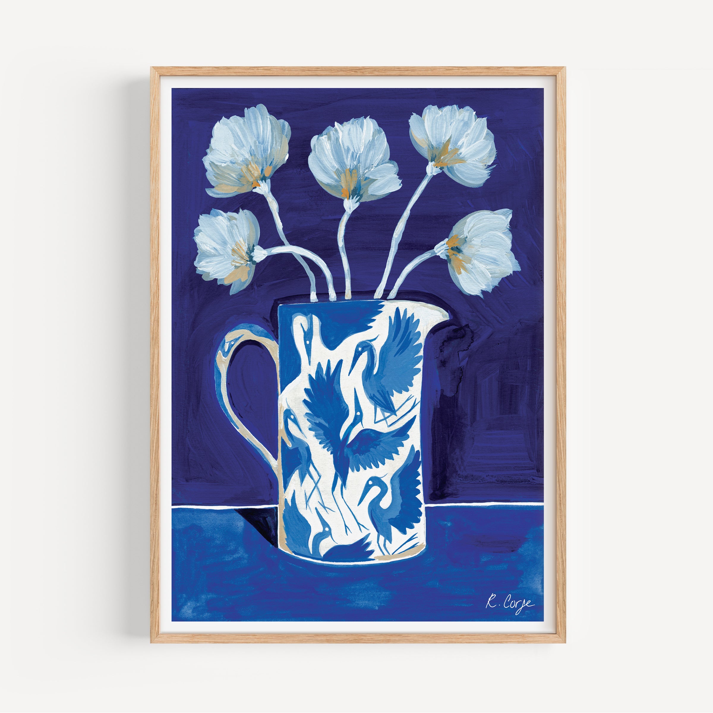 Blue Herons Jug Art Print