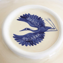 Load image into Gallery viewer, Hand Painted Herons Large Serving Bowl - Deep Blue

