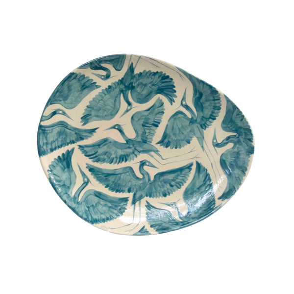 Herons Organic Contemporary Platter Plate - Teal