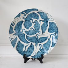 Load image into Gallery viewer, Hand Painted Xl Round Herons Round Platter - Dark Teal
