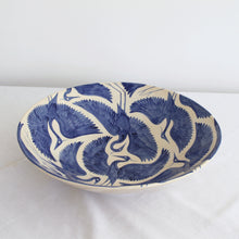 Load image into Gallery viewer, Hand Painted Herons Large Serving Bowl - Deep Blue
