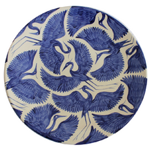 Load image into Gallery viewer, Hand Painted Xl Round Herons Round Platter - Deep Blue
