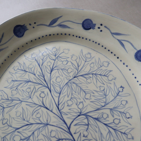 Large Pomegranate Plate - Blue