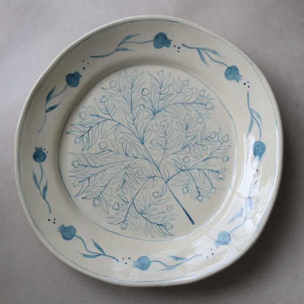 Large Pomegranate Plate - Teal