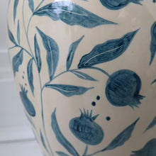 Load image into Gallery viewer, Hand Painted X-Large Pomegranate Vase - Teal
