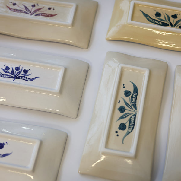 Long Hand Painted Pomegranate Trinket Dish