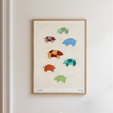 Load image into Gallery viewer, Oink Patchwork Pigs Art Print
