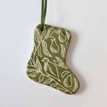 Load image into Gallery viewer, Green Hand Painted Ceramic Christmas Ornament
