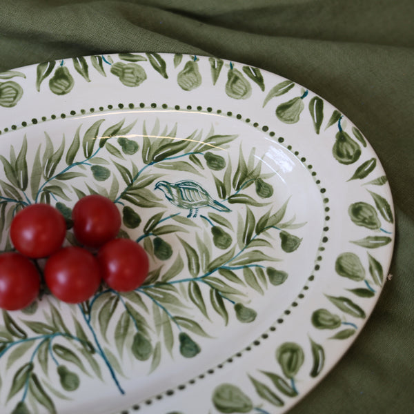 Partridge in a Pear Tree Hand Painted Platter 01
