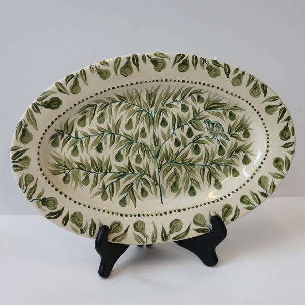 Partridge in a Pear Tree Hand Painted Platter 01