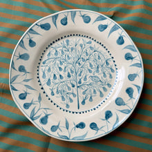 Load image into Gallery viewer, Partridge in a Pear Tree Hand Painted Plate - Teal
