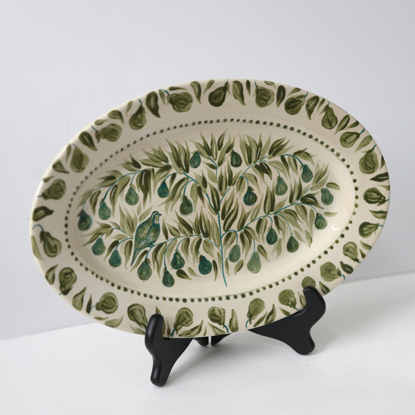 Partridge in a Pear Tree Hand Painted Platter 03
