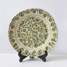 Load image into Gallery viewer, Partridge in a Pear Tree Hand-Painted Large Plate - Green
