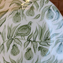 Load image into Gallery viewer, Partridge in a Pear Tree Hand-Painted Large Sgraffito Plate - Green

