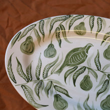 Load image into Gallery viewer, Partridge in a Pear Tree Sgrafitto Hand Painted Platter 03
