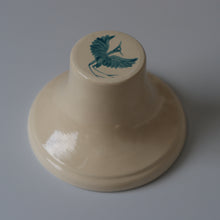 Load image into Gallery viewer, Seconds Sale: Herons Hand Painted Cake Plate Pedestal Stand - Teal
