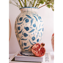 Load image into Gallery viewer, Hand Painted X-Large Pomegranate Vase - Teal
