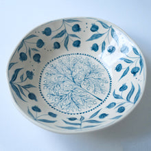 Load image into Gallery viewer, Hand Painted Pomegranate Bowl - Teal Blue
