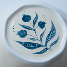 Load image into Gallery viewer, Hand Painted Pomegranate Bowl - Teal Blue
