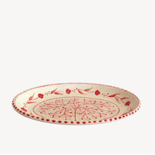 Load image into Gallery viewer, Hand Painted Pomegranate Oval Platter - Red
