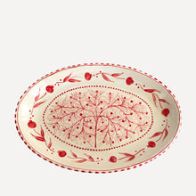 Load image into Gallery viewer, Hand Painted Pomegranate Oval Platter - Red
