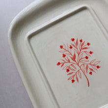 Load image into Gallery viewer, Hand Painted Pomegranate Tree Butter Dish - Red
