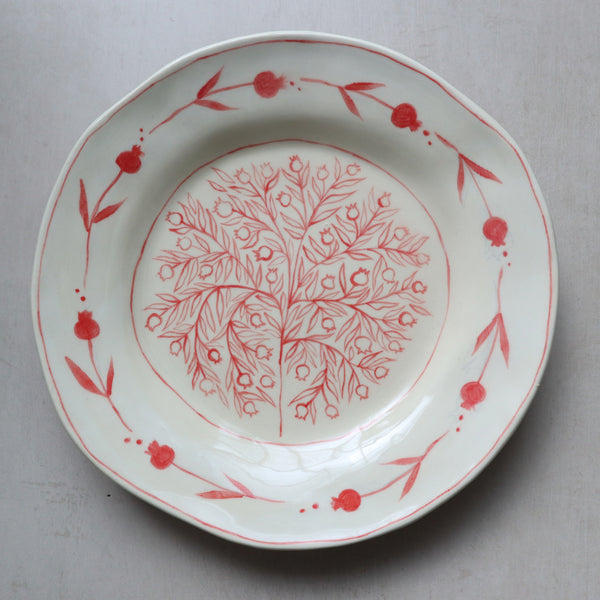 Pomegranate Plate - Red 02