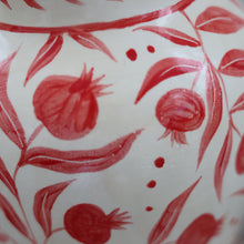 Load image into Gallery viewer, Seconds Sales - Hand Painted XLarge Red Pomegranate Vase
