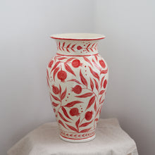 Load image into Gallery viewer, Seconds Sales - Hand Painted XLarge Red Pomegranate Vase
