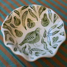 Load image into Gallery viewer, Partridge in a Pear Tree - Scalloped Bowl
