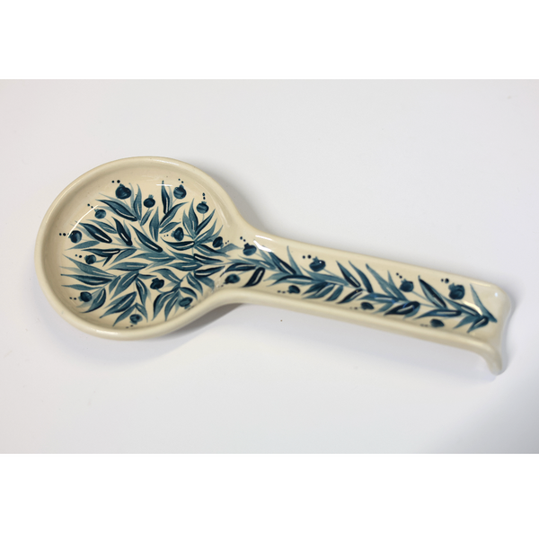 Hand Painted Pomegranate Spoon Rest - Teal