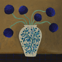 Load image into Gallery viewer, Teal Pomegranate Vase - Original Canvas Painting
