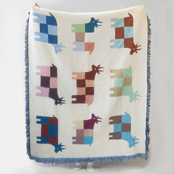 'Moo' Cows Recycled Cotton Woven Throw
