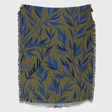 Load image into Gallery viewer, Growth Olive Green - Recycled Cotton Woven Throw
